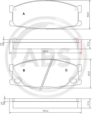 ABS ABS37026 fékbetét készlet, tárcsafék