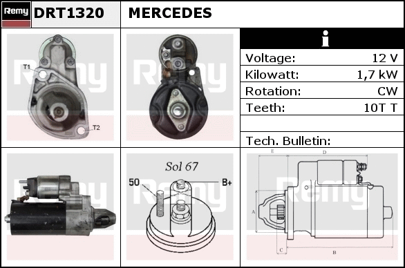 REMY 1011505899 DRT1320 - önindító