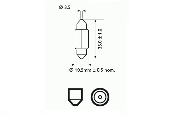 SCT GERMANY Izzo C10W Long Life 12V 10W 11x35 SV8,5