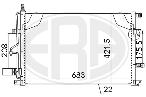 ERA ERA 667124 Klímakondenzátor, klímahűtő