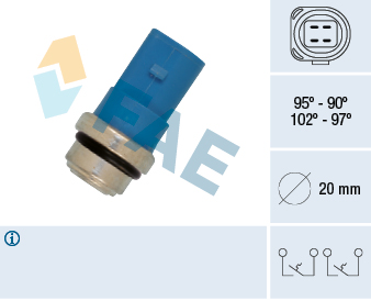 FAE 38391 FA Hőkapcsoló, érzékelő, hűtőventillátorkapcsoló gomba
