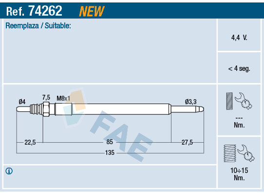 FAE FAE74262 izzítógyertya