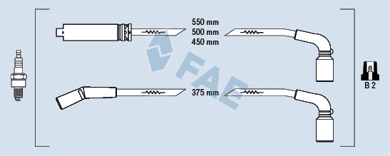 FAE 83562 FA Gyújtókábel készlet, gyertyakábel szett