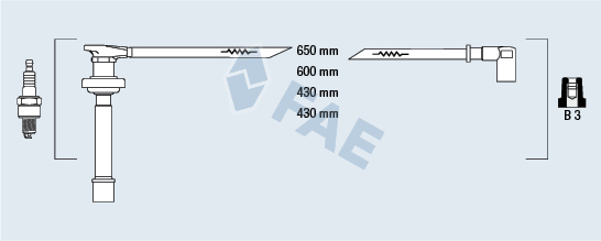 FAE 85861 FA Gyújtókábel készlet, gyertyakábel szett
