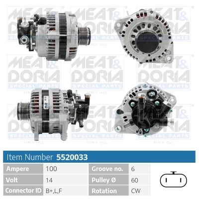 MEAT DORIA 5520033MD 5520033MD ALTERNATOR MEAT&DORIA