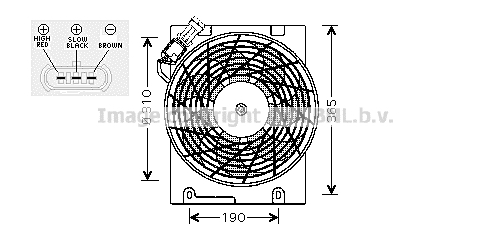 AVA OL7508 Ventillátor, hűtőventillátor, ventillátor motor hűtőrendszerhez