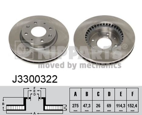 NIPPARTS J3300322 Féktárcsa