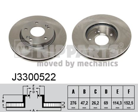 NIPPARTS J3300522 Féktárcsa