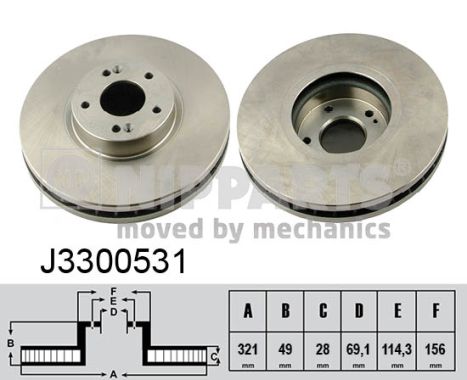 NIPPARTS J3300531 Féktárcsa