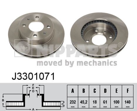 NIPPARTS J3301071 Féktárcsa