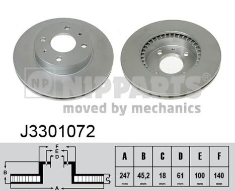 NIPPARTS J3301072 Féktárcsa