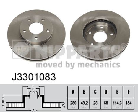 NIPPARTS J3301083 Féktárcsa