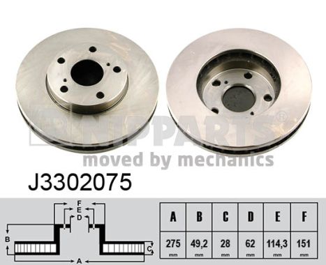 NIPPARTS J3302075 Féktárcsa