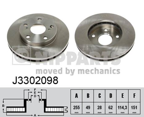 NIPPARTS J3302098 Féktárcsa