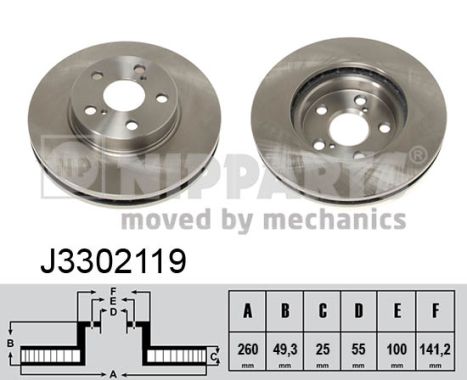 NIPPARTS J3302119 Féktárcsa