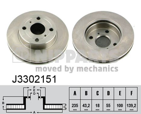 NIPPARTS J3302151 Féktárcsa