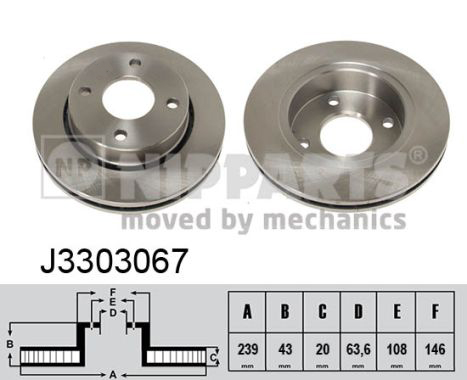 NIPPARTS J3303067 Féktárcsa