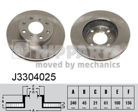 NIPPARTS J3304025 Féktárcsa