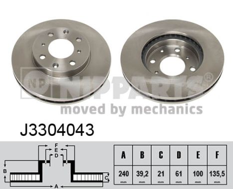 NIPPARTS J3304043 Féktárcsa