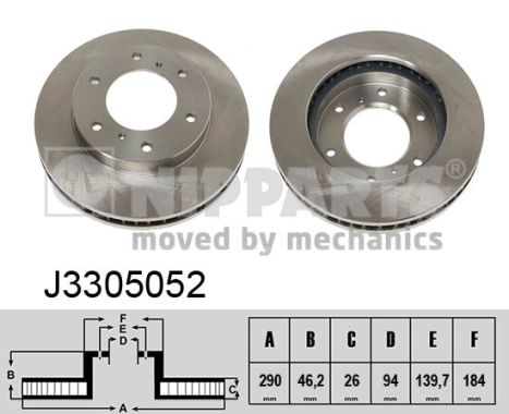 NIPPARTS J3305052 Féktárcsa