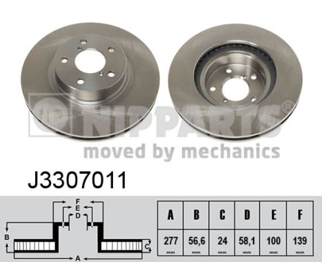 NIPPARTS J3307011 Féktárcsa