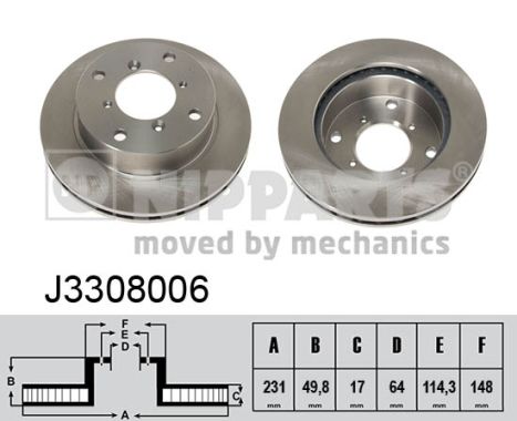 NIPPARTS J3308006 Féktárcsa