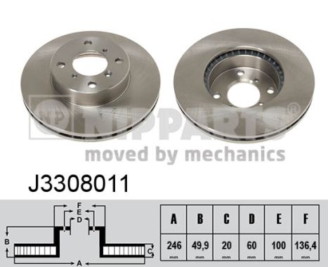 NIPPARTS J3308011 Féktárcsa