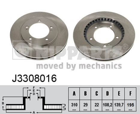 NIPPARTS J3308016 Féktárcsa