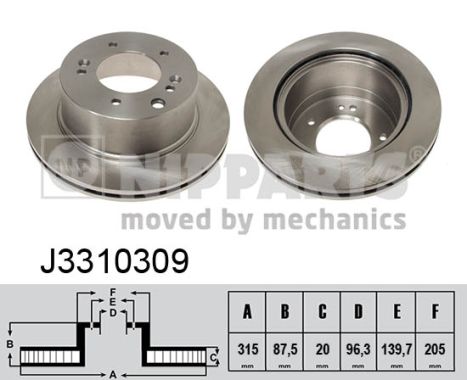 NIPPARTS J3310309 Féktárcsa