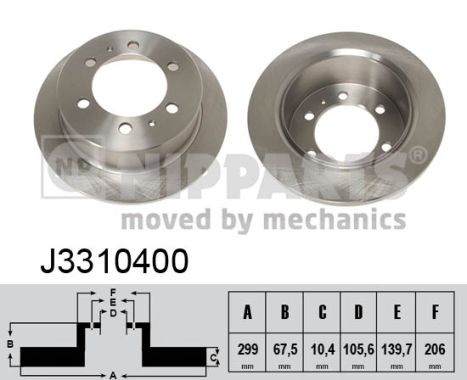 NIPPARTS J3310400 Féktárcsa