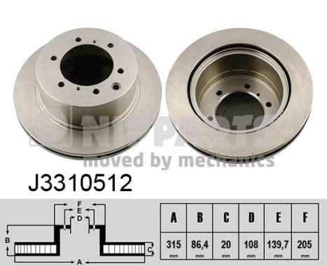 NIPPARTS J3310512 Féktárcsa