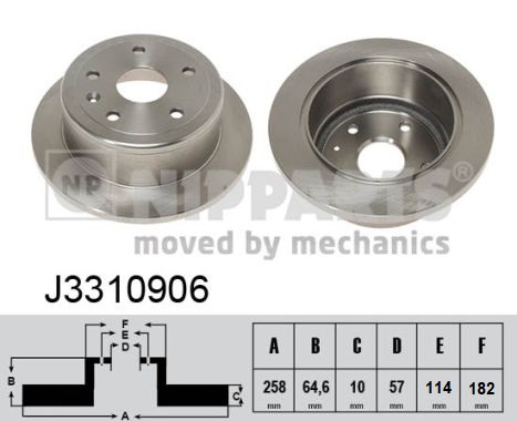 NIPPARTS J3310906 Féktárcsa