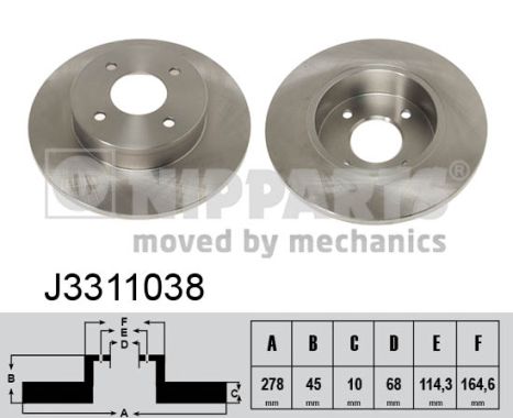 NIPPARTS J3311038 Féktárcsa