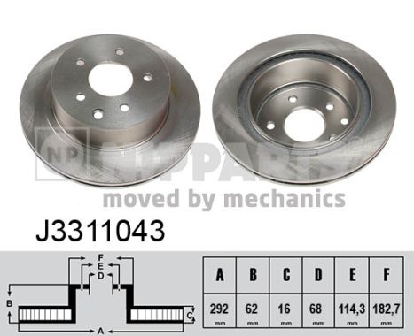 NIPPARTS J3311043 Féktárcsa