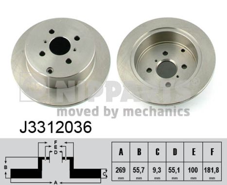 NIPPARTS J3312036 Féktárcsa