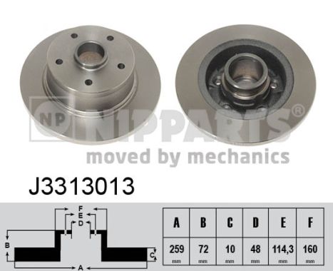 NIPPARTS J3313013 Féktárcsa