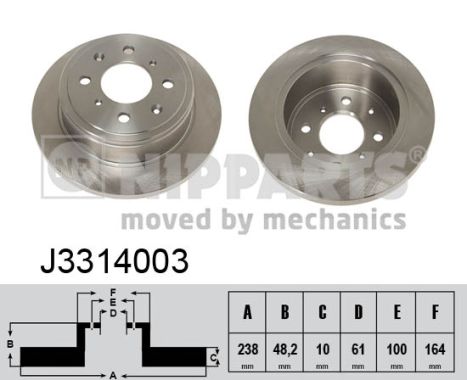 NIPPARTS J3314003 Féktárcsa