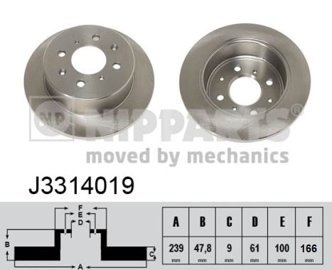 NIPPARTS J3314019 Féktárcsa