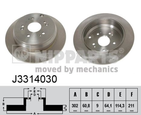 NIPPARTS J3314030 Féktárcsa