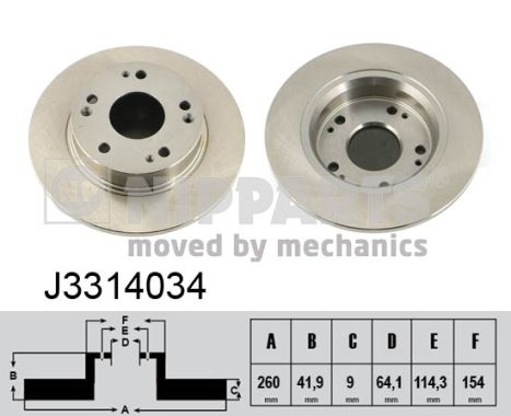 NIPPARTS J3314034 Féktárcsa