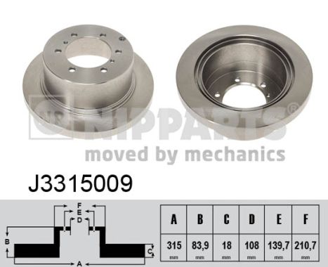 NIPPARTS J3315009 Féktárcsa