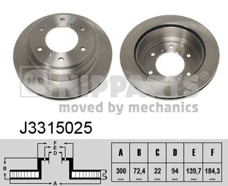 NIPPARTS J3315025 Féktárcsa