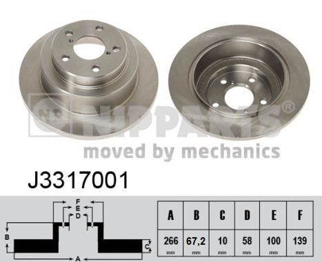 NIPPARTS J3317001 Féktárcsa