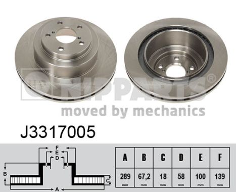 NIPPARTS J3317005 Féktárcsa