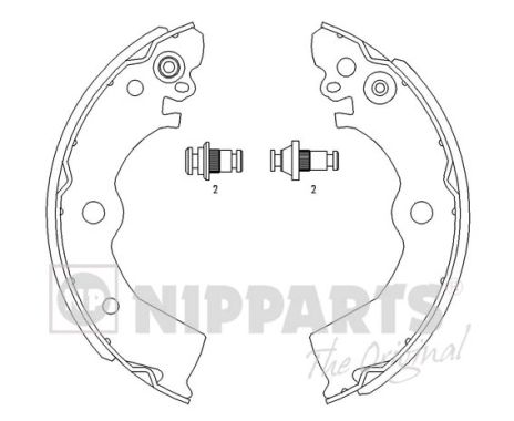 NIPPARTS J3501042 Fékpofakészlet kézifékhez, rögzítőfékhez, dobfékhez