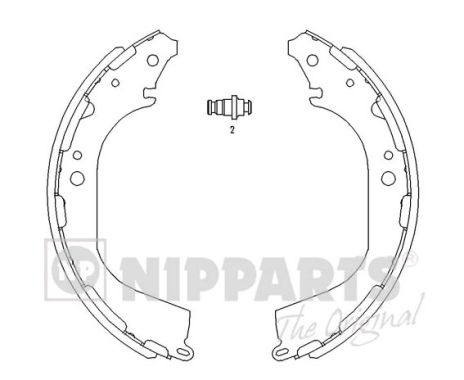 NIPPARTS J3501045 Fékpofakészlet kézifékhez, rögzítőfékhez, dobfékhez