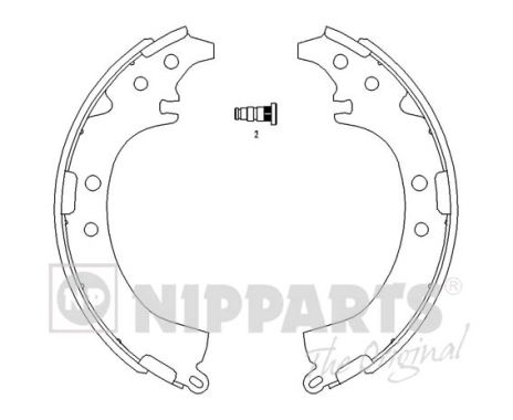 NIPPARTS J3502050 Fékpofakészlet kézifékhez, rögzítőfékhez, dobfékhez