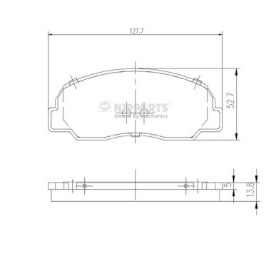 NIPPARTS J3606001 Fékbetét készlet, tárcsafék