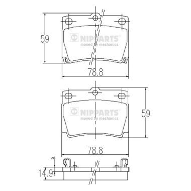 NIPPARTS J3615011 Fékbetét készlet, tárcsafék