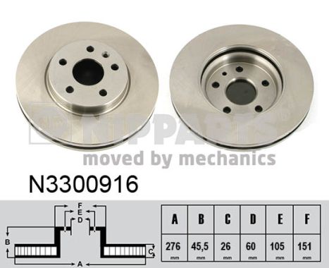 NIPPARTS N3300916 Féktárcsa